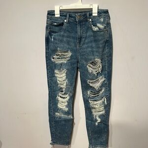 Distressed Blue Jeans